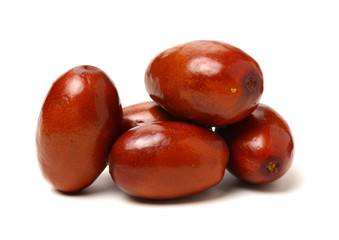 jujube or chinese date on white background
