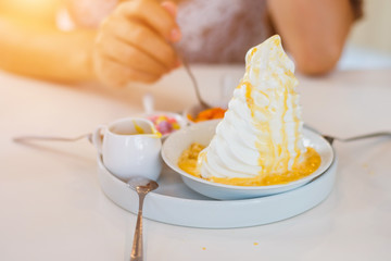 cake with whipped cream