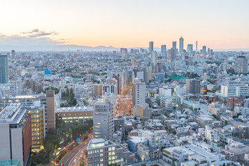 Obraz premium 東京都文京区後楽園から見た東京の夕景