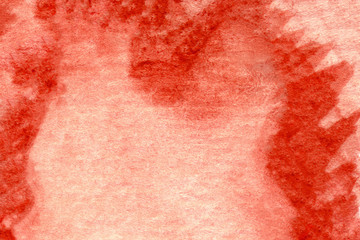 Red art painting. Design element. Colorful vibrant red textured background. Red artistic illustration. Abstract red ink spot.