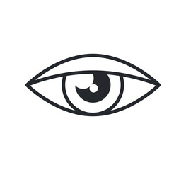 Eye vector icon, simple design. Vision symbol. Premium line icon. Simple pictogram of watching vector illustration