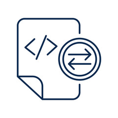 System files exchange monochrome linear icon