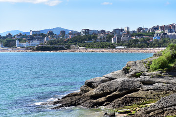 Panoramic view of the beaches and coast of Santander, Cantabria, Spain