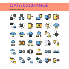 Sync And Data Exchange Icons Set. UI Pixel Perfect Well-crafted Vector Thin Line Icons. The illustrations are a vector.