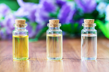 Glass bottle with essential oil