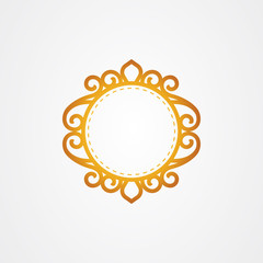 Circular icon template with a classic filigree