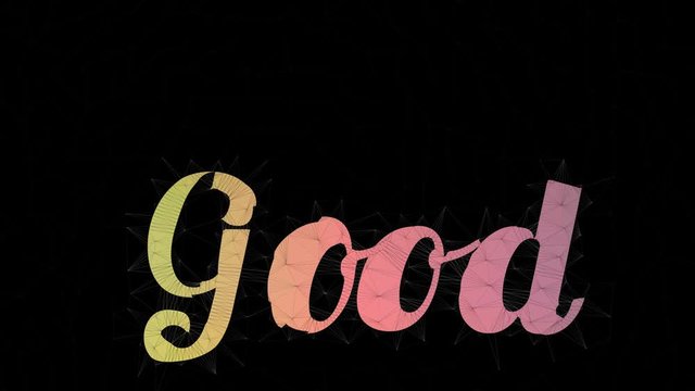 Good Day Text Merging Tessellating Looping Triangles Text Morph