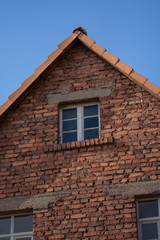 Detail of brick wall building , old window
