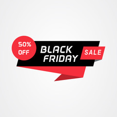 Black friday sale geometric banner. Sale banner element for web or print banner, flyer, brochure.