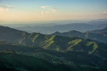 Evening light at Khun Sathan, Nan Province,Thailand.