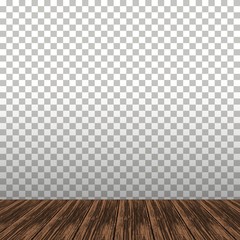 Wooden table on the transparent background Vector.