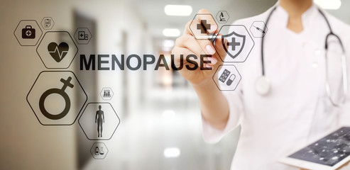 Menopause age women health medical concept on screen.
