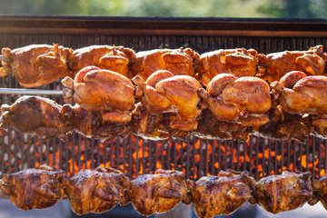 Roast Chicken on the BBQ  in Germany ,2019,Rotisserie Chicken 