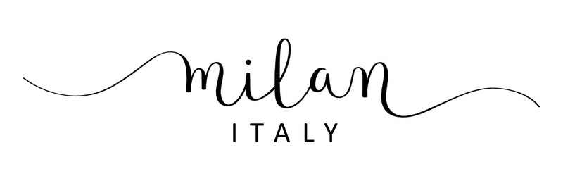 MILAN black vector brush calligraphy banner with swashes