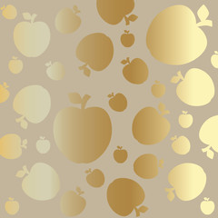 golden apple pattern- vector illustration