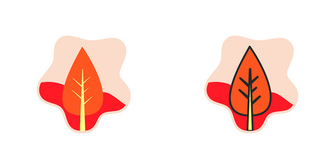 Fototapeta premium Tree logo flat cartoon decorative icon on white background. isolated vector illustration.