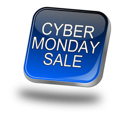 Cyber Monday Sale button - 3D illustration