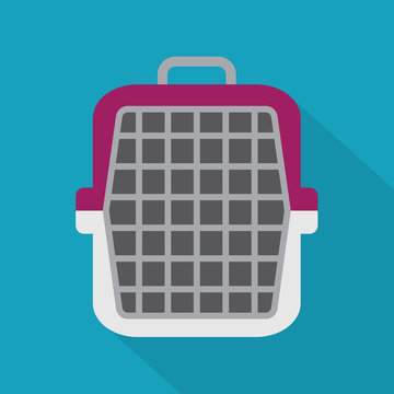 pet carrier box icon- vector illustration