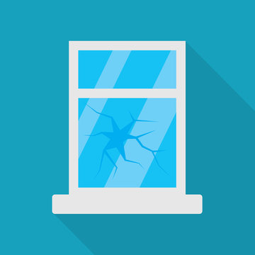 broken window icon- vector illustration