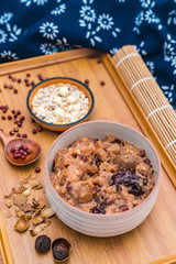 Chinese traditional cuisine Laba porridge and various healthy cereals