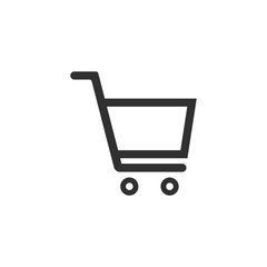 Shopping cart icon isolated on white background. Vector illustration.