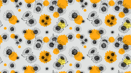 Daisies Seamless Handdrawn Pattern