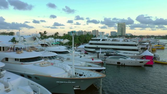 Aerial drone footage Fort Lauderdale annual boat show