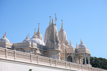 View of a white marble hindu temple