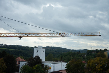 Power crane arm in under construction ,in Germany,2019