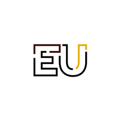 Letter EU logo icon design template elements