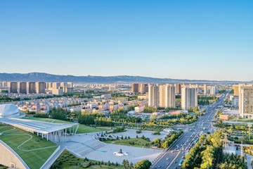 Urban skyline scenery of Hohhot, Inner Mongolia, China