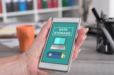 Data storage concept on a smartphone