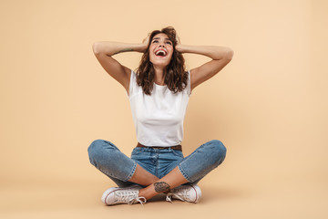 Portrait of a lovely young girl wearing casual clothing