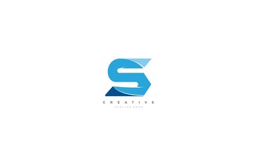 Fototapeta premium initial letter S modern simple multicolor logotype