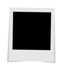 Black and white photo frame with shadows isolated on white background. Vector illustration - Vector