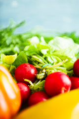 Fresh carrots on old white table top view