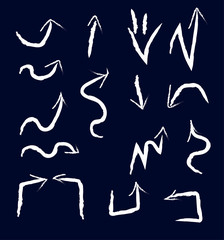 Illustration of Grunge Sketch Handmade Watercolor Doodle Vector Arrow Set Collection