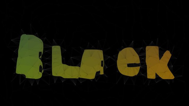 Black Friday Text Transforming Tessellating Looping Meshes Text Morph