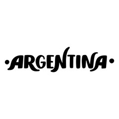 Handwritten word Argentina. Hand drawn lettering.