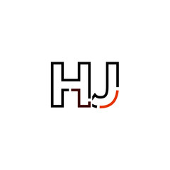 Letter HJ logo icon design template elements