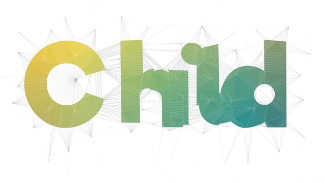 Child Care Text Changing Tessellated Looping Polygons Text Morph