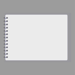 Realistic notebook or notepad with binder. Memo note pad or diary paper page templates. Vector illustration