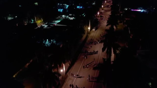 Halloween night aerial footage 4k