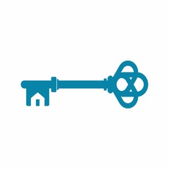 Obraz premium Key shape, Real estate logo design template vector illustration