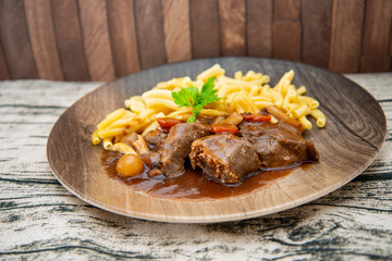 Home made Beef Bourguignon with Tagliatelle