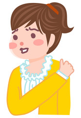 肩を痛めている女の子