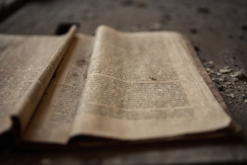 Interior of abandoned buildings in the empty ghost town of Pripyat near the Chernobyl nuclear...