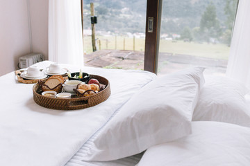 breakfast in bed with a view