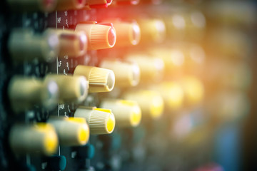 Light and color on the sound system control panel.