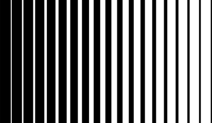 Black vertical lines on halftone white background. Linear graphic illustration. Vertical lines. Geometric element. Geometric pattern wallpaper design. - obrazy, fototapety, plakaty